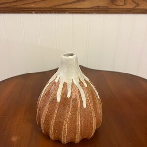 Rustic Brown and White‎ Ceramic Vase